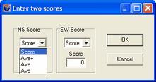Entering the scores 127 8.1.6 Award two scores to a result This panel is presented when function [Ctrl-F1] is selected in score entry 116.