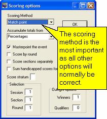 Score up the event 137 9 Score up the event The score-up option takes the board scores and calculates the session results using the scoring method and its associated options.