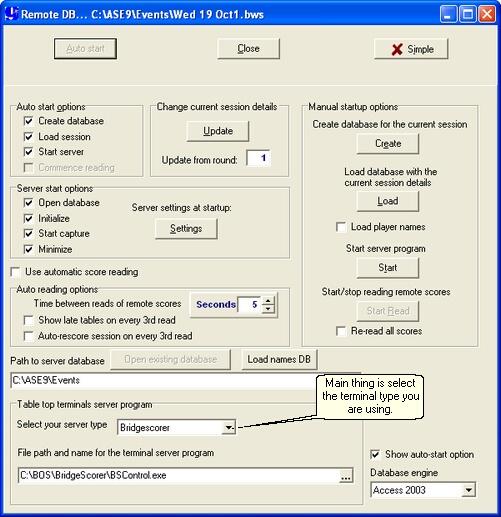 245 Using table top terminals Set up preferences as required. The setting shown above are the default and should generally appear this way.