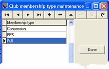 Your club members database 41 4.7.1.3 Player member type management The players membership types can be added or changed using this screen.