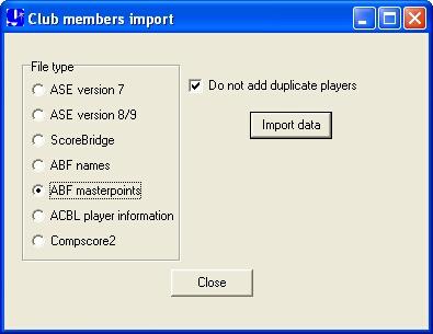 Your club members database 43 This allows you to import text files.