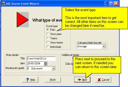 Creating a new event 63 5 Creating a new event To make a new event, one which has not been set up before, select the [New event] option on the main screen 21. The quick key 27 command is [Ctrl-N].
