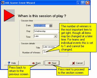 67 Creating a new event This screen allows you to set all the properties of the session. All information is documentary, and available to be placed on any reports.