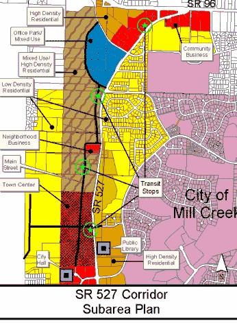 Linking Land Use to Transportation Examples City of Mill Creek In developing a large portion of their UGA, the City of Mill Creek conducted a subarea plan and planned action EIS for the private