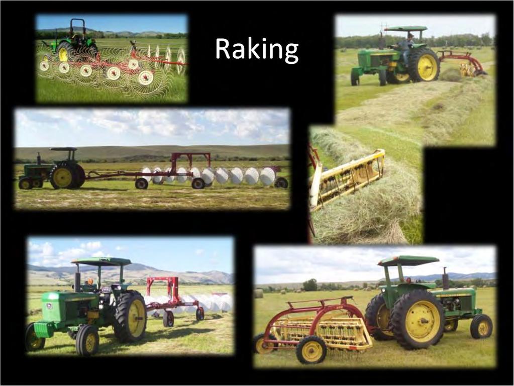 Raking V rake is used to put two rows together from the