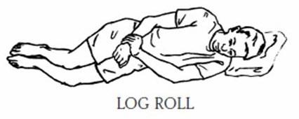 How To Move In Bed 1. Sleeping positions that are best for the low back are as follows: Lying on your side with your knees and hips slightly bent and a pillow between your knees.