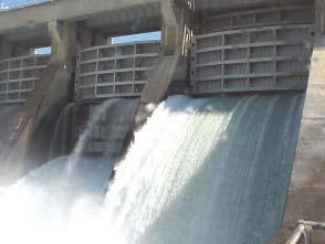 overflow weirs that are 1 and 4 operating.