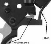 CERTAIN HEAVY BARREL ACCUTRIGGER MODELS HAVE A RUBBER BUMPER INCORPORATED INTO THE BOLT HANDLE TO ABSORB SOME OF THE SHOCK WHEN THE BOLT HANDLE IS CLOSED (SEE FIG- URE 31).