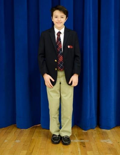 Boys Uniform Guidelines Grade 4 Grade 8 Boys ALWAYS: Monogrammed sweater vest or monogrammed full sweater (All students must own sweater) Black or brown belt Black or brown shoes (no sneakers unless