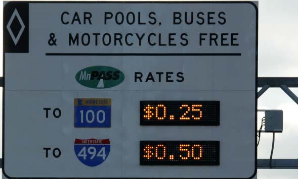 Minnesota s MnPass First implementation of HOT lanes Dynamic Pricing for multiple entries/exits in the USA.