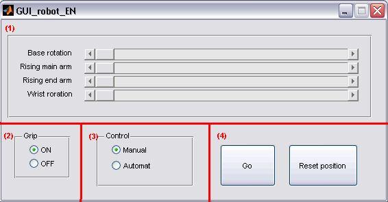3 GRAPHICAL USER INTERFACE Graphical user interface is programmed in MATLAB for easier connectivity to NXT bricks. Fig.
