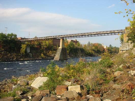 The footbridge also provides pedestrian access to downtown Skowhegan and connects the downtown area with