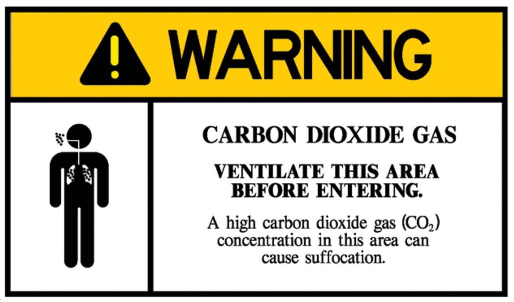Warning Hazard identification signs shall be posted at the entrance to the building, room, enclosure, orand / or the confined enclosed area where the LCDSV container is located.