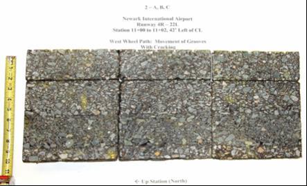 Figure 5. Cores from Slippage Areas of Runway 4R-22L (Bognacki et al.