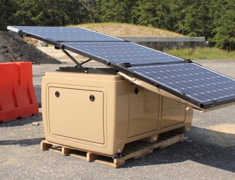 An actual picture of the DAQ cabinet and solar array is pictured in
