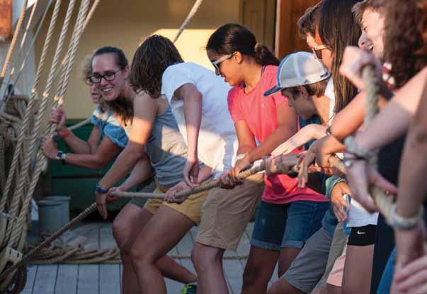 MARITIME PROGRAMMING AND EVENING ACTIVITIES While sailing is a primary focus of this camp, campers also take advantage of all the exciting activities available on our 19 acres of Museum grounds.
