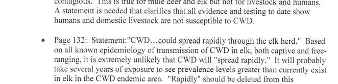 34 Comment No. Letter 5 (cont.) Response 5-24 5-25 5-26 5-27 5-28 5-24. Text in the Final Plan/EIS has been revised to indicate CWD-affected species, which include deer, elk, and moose.
