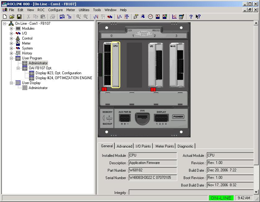 Installing the User Program 10 Click on the Close button to exit the User Program Administrator. Figure 2 - ROCLINK 800 Main Screen Expand the User Program and User Data menus.