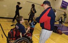 17 YOUTH BASEBALL CLINIC AT COURAGE CENTER Twins front office staff joined Twins clinicians and Harmon Killebrew in teaching baseball skills to disabled youth at Courage Center in Golden Valley.