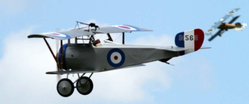 Steve Eagle s Nieuport engaging in combat? Inset: The 1 /3-scale Fokker D.VII was built by Dave Johnson and flown by Brian Bolard in Team Scale this year. The model is built from a Balsa USA kit.