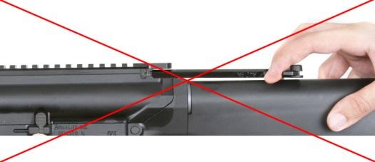 NOTE: During firing, the bolt carrier assembly will automatically lock to the rear when the last round in a magazine is fired and the rifle is empty.