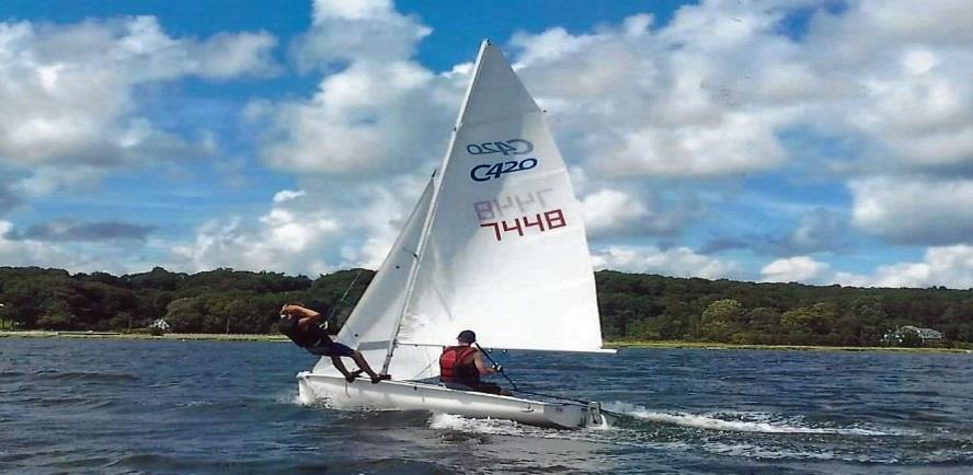 SJS owns a fleet of 7 Blue Jays. They will be used to teach children, who have outgrown the Opti or are relatively new to sailing.