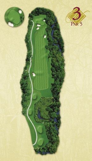 37 yards 32 yards 49 84 97 213 173 126 86 This par 4 is a dogleg left and again your tee shot will be hit over wetlands.