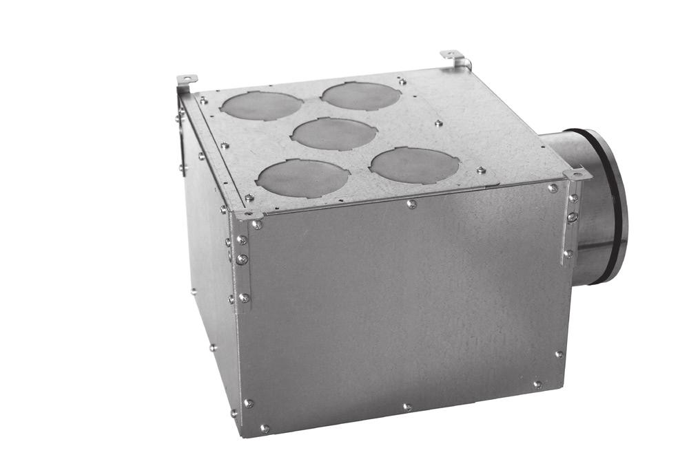 Technical data sheet profi-air classic distributor 2 NW W Distribution box, can be used for supply air or extract air, including four mounting angles.
