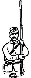 Drop left hand to side and raise musket With right hand, lock plate up. To return to shoulder arms drop right hand To side of body with barrel.