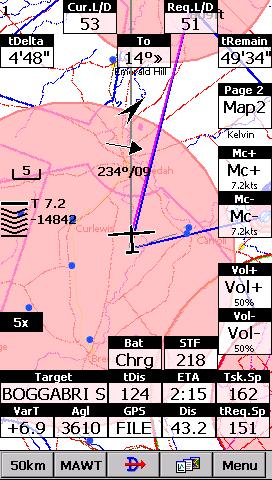 4 Task Started Leg 1 I have just tapped GoTo Next and am turning to go to the next sector. The last climbs and thermals have indicated stronger than 7.