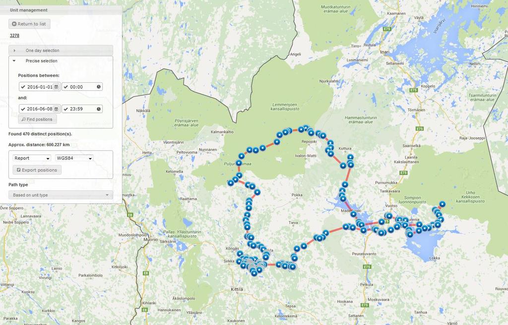 7 (14) Judas 3278 made a 600 km loop in North-Central Lapland during January-May