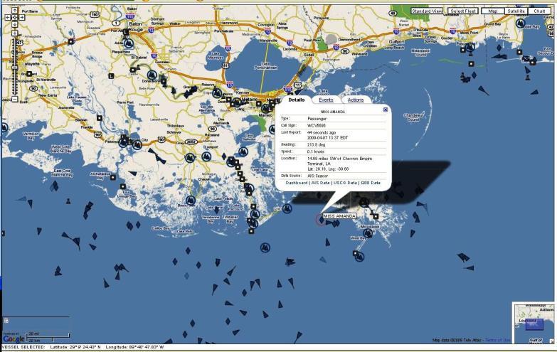 Full Screen Mode / Operations Center View PortVision also supports a Full Screen Mode that maximizes the geographical display.