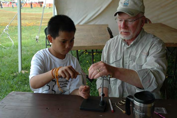 A number of students also tried their hands at fly casting on the first day of the event. On the second day, volunteers focused exclusively on fly tying.