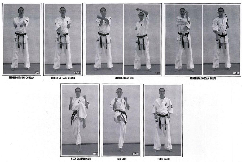 Kyu images have been reproduced from the book Traditional Kyokushin Karate with kind permission of the author Sensei Piotr Szeligowski 4th Dan Ippon Kumite Attack 1 - Seiken-Oi-Tsuki-Jodan.