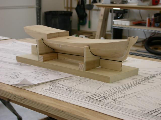 Topsail Schooner Eagle 1847 Hull block complete and ready for: