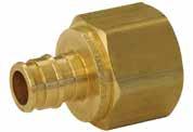 Radiant and hydronic piping systems ProPEX LF brass and brass female threaded adapters connect Uponor PEX tubing to female NPT threads for transitioning from metal to PEX.