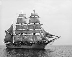 all square-rigged well-manned - good crew packet - ship mate - first mate spar - tapered wooden timber, sometimes protruding out from the bow Barq (Barque) or Bark Brigantine or Brig 3