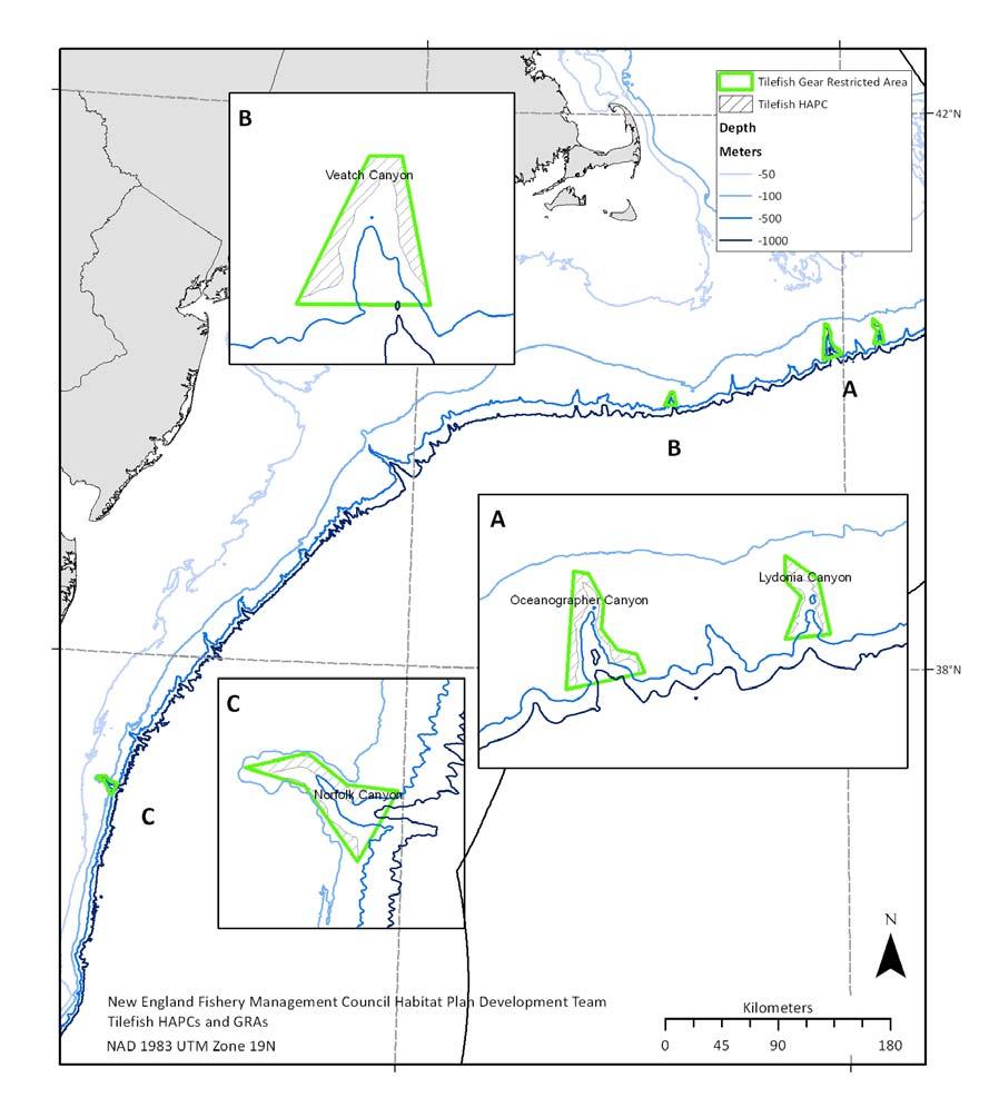 3.4.1.7 Existing tilefish GRAs This alternative would designate the four existing Tilefish Amendment 1 Gear Restricted Areas as deep sea coral zones.