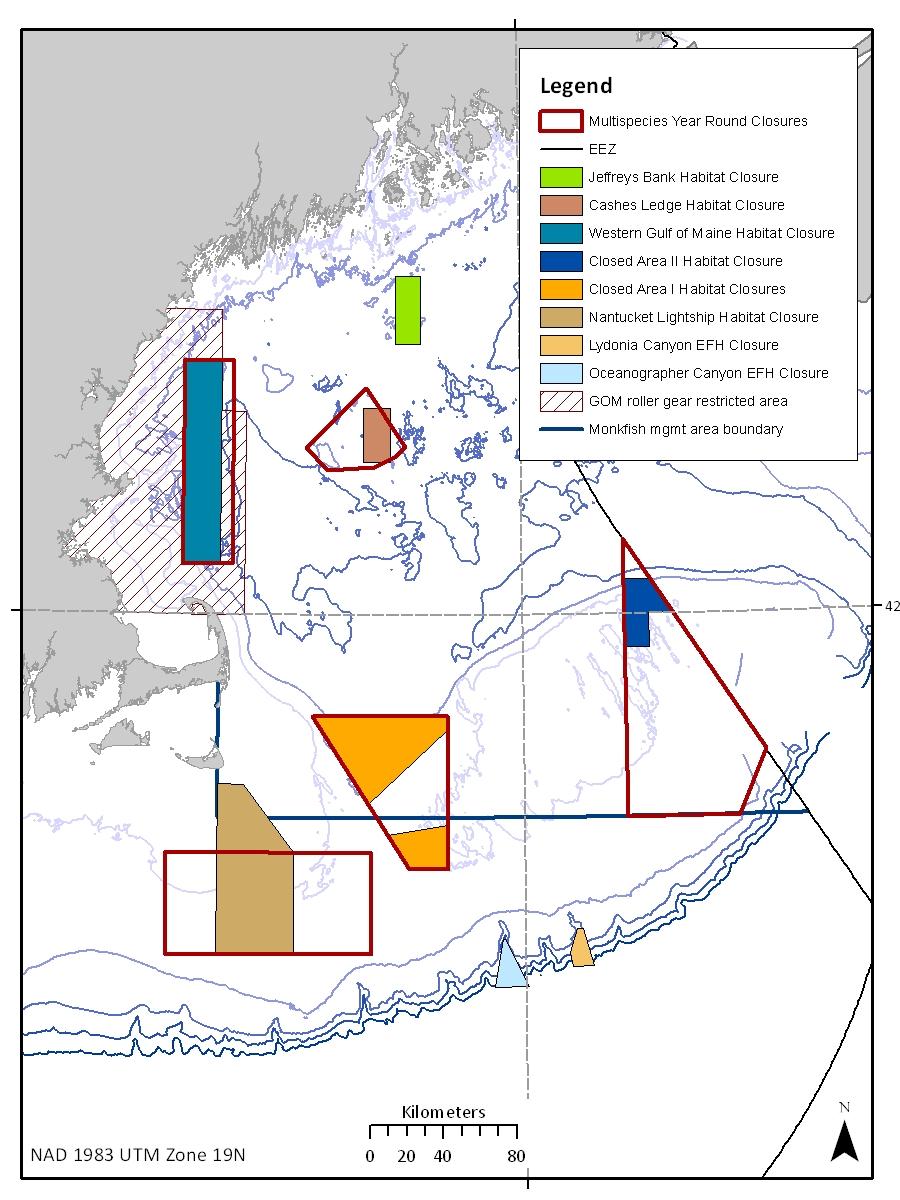 Map 1 Existing management areas and the Habitat Closure Areas established under