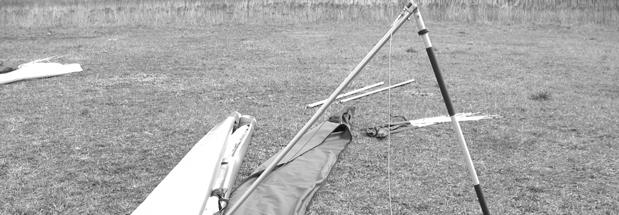 With the glider in the bag (6 meters long) lay the glider on the ground (Fig. 8).
