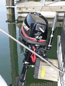 Dinghy The boat is equipped with a four-person 9'-6" Achilles inflatable dinghy stowed on a Weaver Snap-Davits, with the 4hp Mercury outboard motor removed from the dinghy and stored on a support on