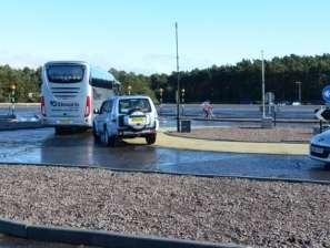 then exited the roundabout both directly opposite the entry arm, and the next arm.