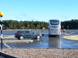 Car drivers were also making use of the roundabout at the same time and cyclists were using the orbital track.