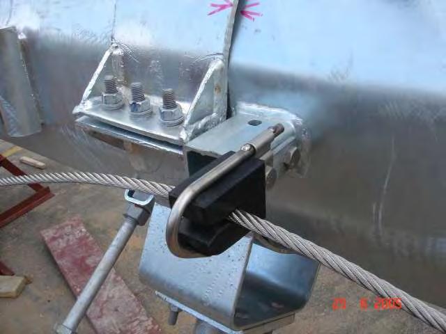 Cable guide should be attached to the L-shape bracket welded on the tower shaft between the climbing pegs.