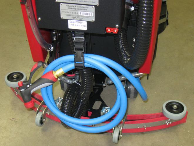 Popular Options Spray Jet option equips the scrubber with a heavy duty hose 4-10 and spray nozzle.