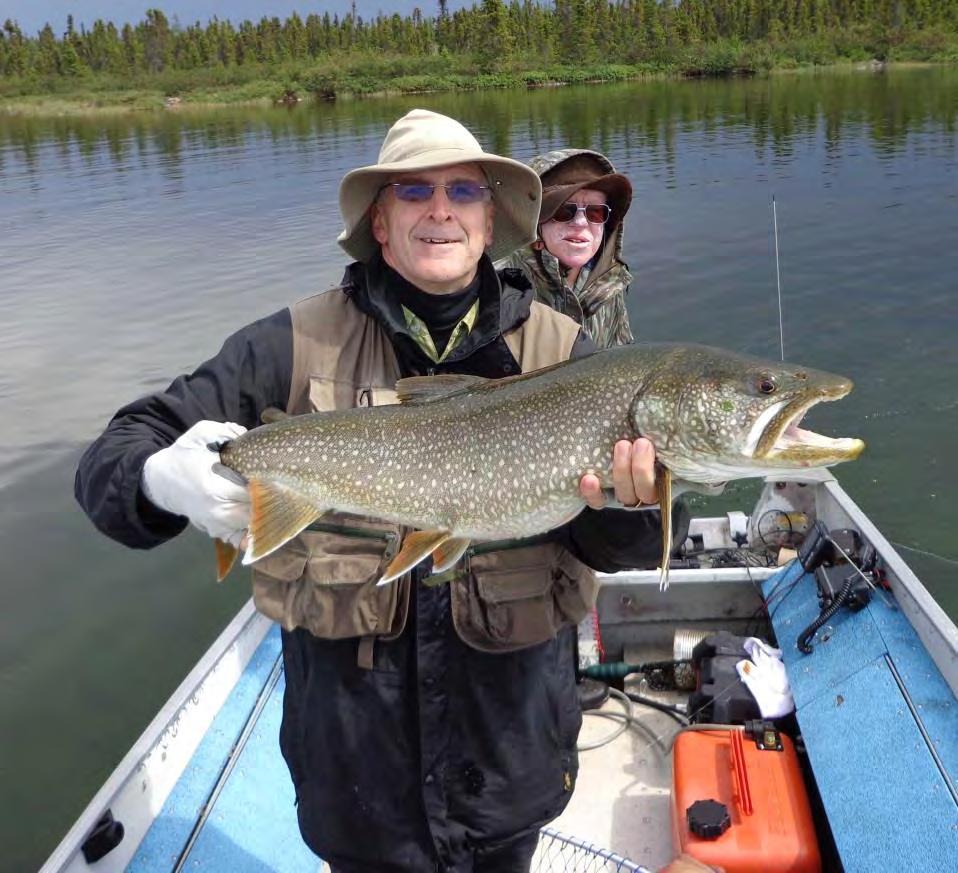 attract them. Your guide will be happy to take you out for an hour or two after dinner. Lake Trout sight casting they take most readily when the fly bounces off the bottom.