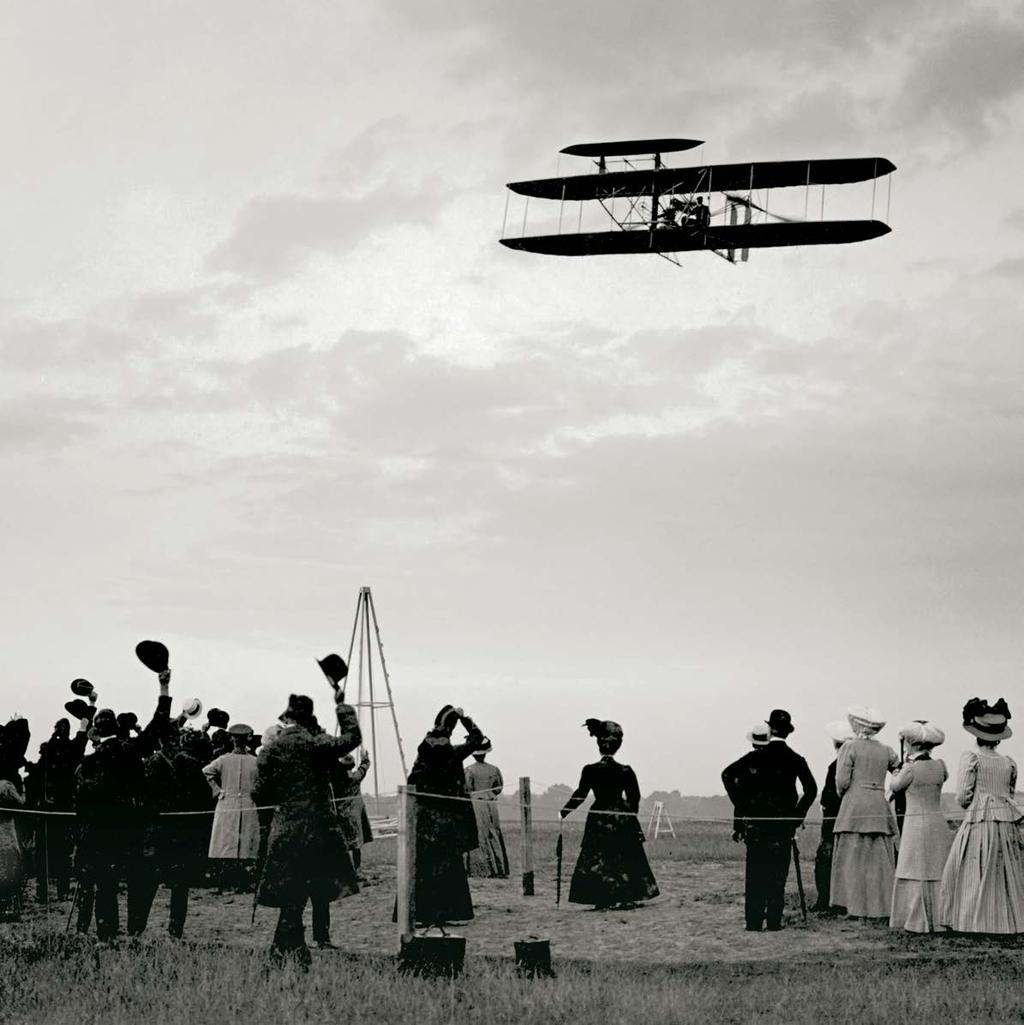 The WRIGHT LEGACY LEFT: The Wright brothers fly over Berlin in 1909. By 1905 the brothers had developed their invention into a practical aircraft, and were ready to sell their design.