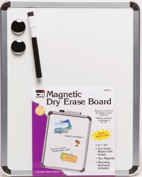 DRY ERASE BOARDS NEW #35314 MAGNETIC DRY ERASE BOARD Silver