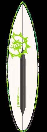 pivot w/ rounded squash tail + Best option for hard-charging surfers + Carbon stringers and tail provide durability TYRANT PERFORMANCE The Tyrant s slender short board profile is designed for
