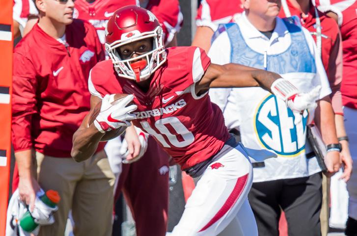 It marked the first kickoff return for a touchdown by an Arkansas player since 2014, while the 100-yard score is the longest by a FBS freshman this season.